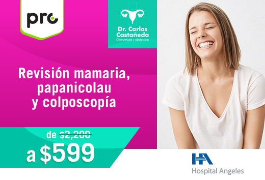 RevisiÃ³n mamaria + papanicolau + colposcopia $599