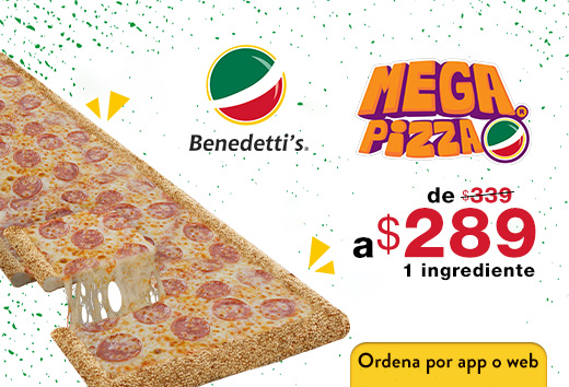 Mega pizza 1 ingrediente $289