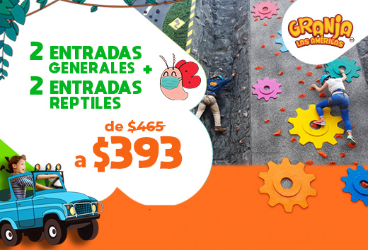 2 entradas generales + 2 entradas reptiles por $393