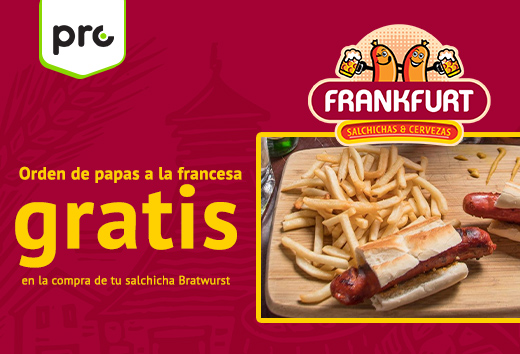 Papas a la francesa gratis en la compra de Bratwurst