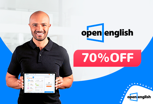 Open English 70 % de descuento.