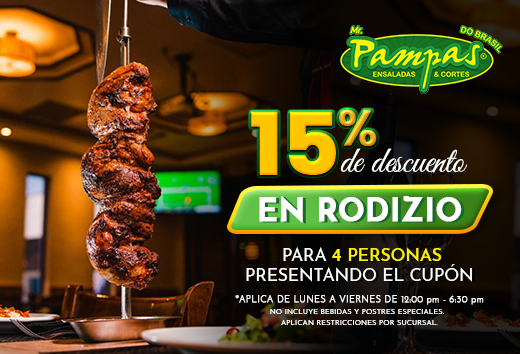 15% OFF en tu consumo en rodizio 