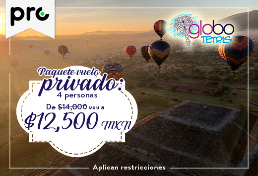 Vuelo privado 4 personas de $14,000 a $12,500 