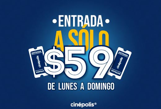 Lunes a domingo a solo $59.