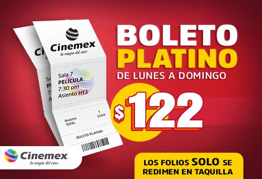 Boleto PLATINO por $122.