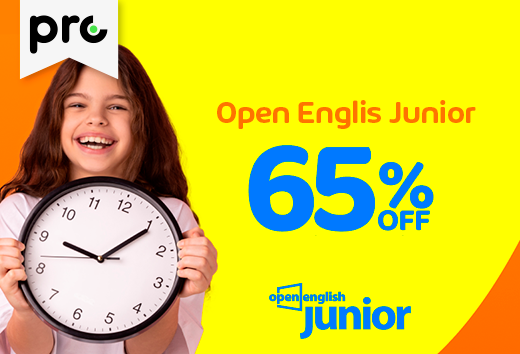 Open English Junior 65 % de descuento.