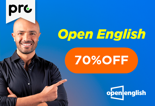 Open English 70 % de descuento.