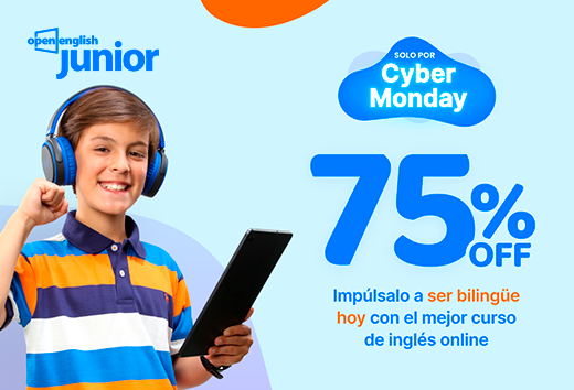 75 % OFF Cyber Monday en Open English Junior
