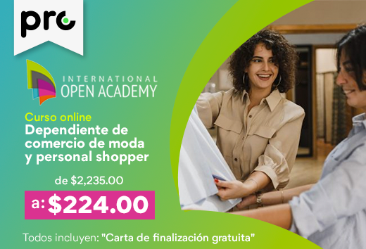 Curso online de Dependiente de comercio de moda por $224