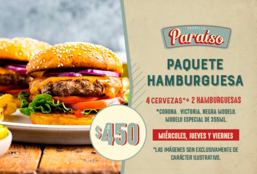 Paquete Hamburguesa $450