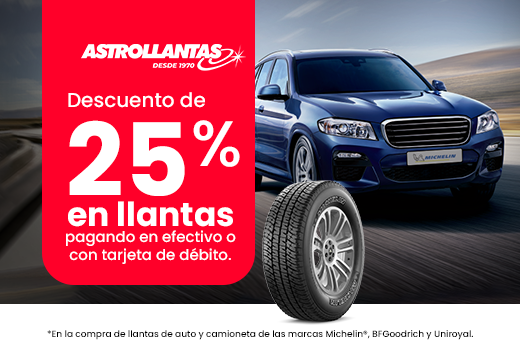 Descuento del 25% en llantas