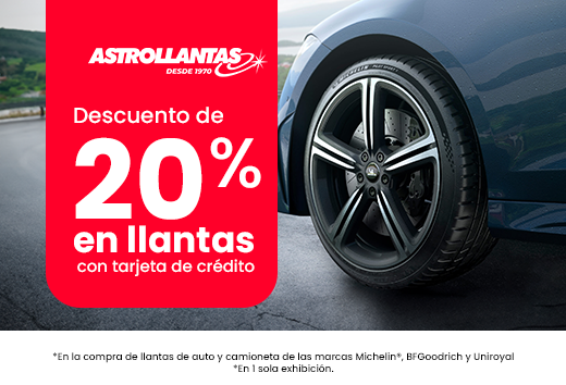 Descuento del 20% en llantas