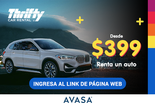 Renta un auto desde $399 en Thrifty