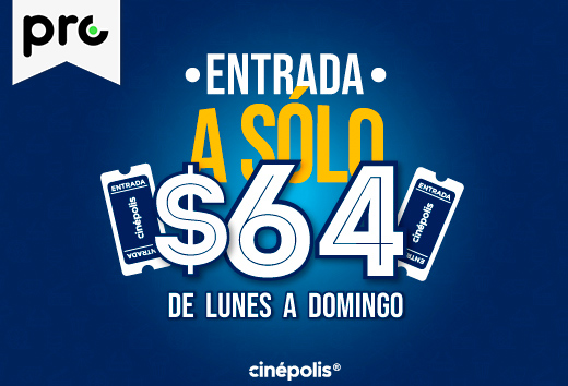 Lunes a domingo a $64.