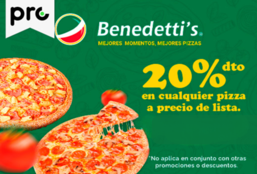 20% de descuento en cualquier pizza