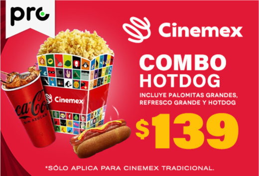 Combo Hot Dog por $139