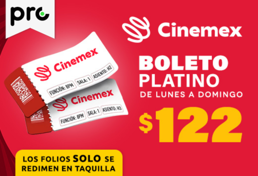 Boleto PLATINO por $122.