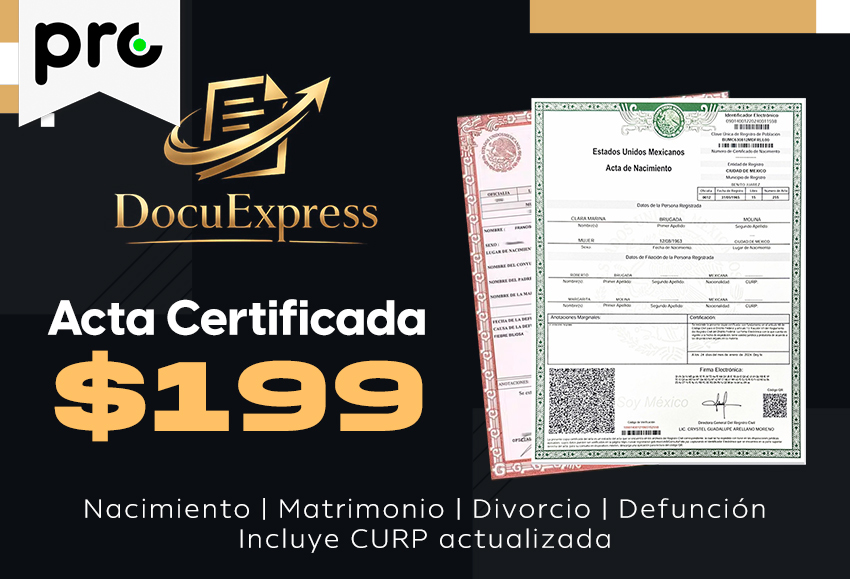 Acta Certificada $199