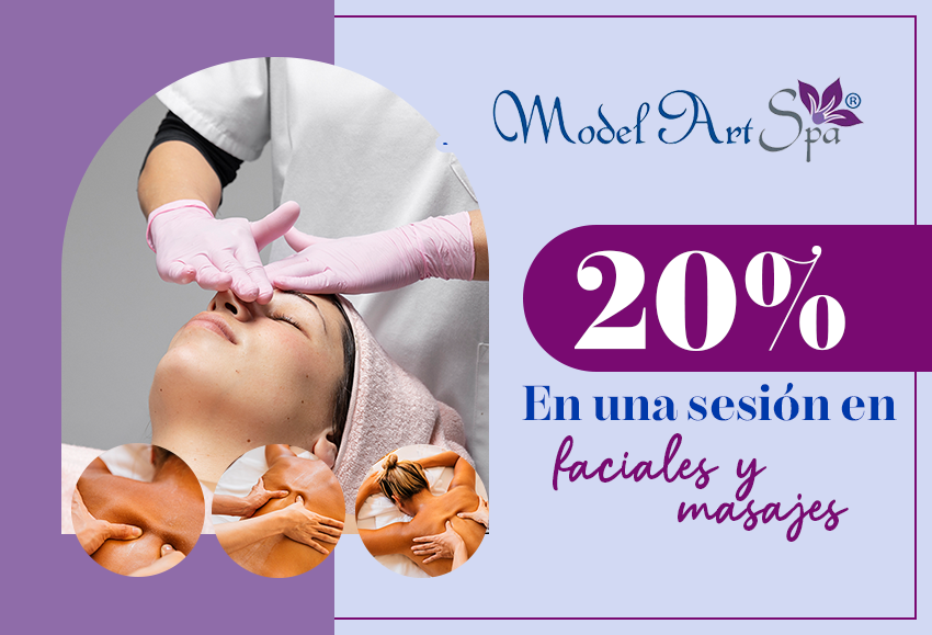 20% OFF en sesiÃ³n en faciales y masajes