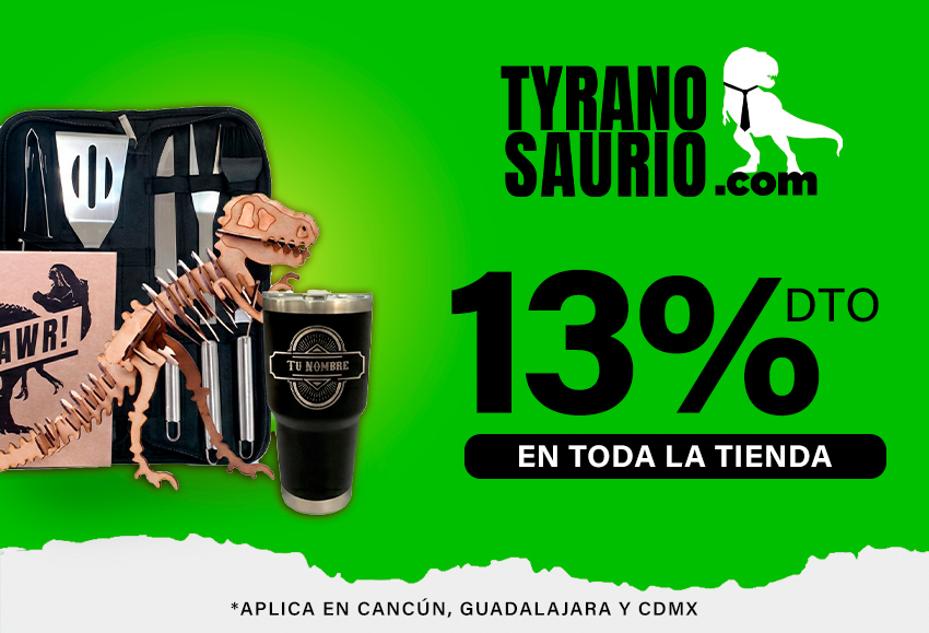 13% OFF en toda la tienda de Tyranosaurio