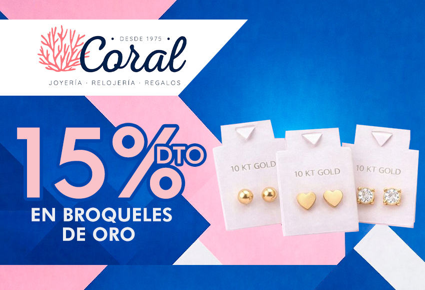 15% OFF en broqueles de oro