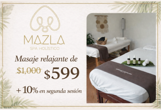 Masaje relajante a $599 +10% en segunda sesiÃ³n