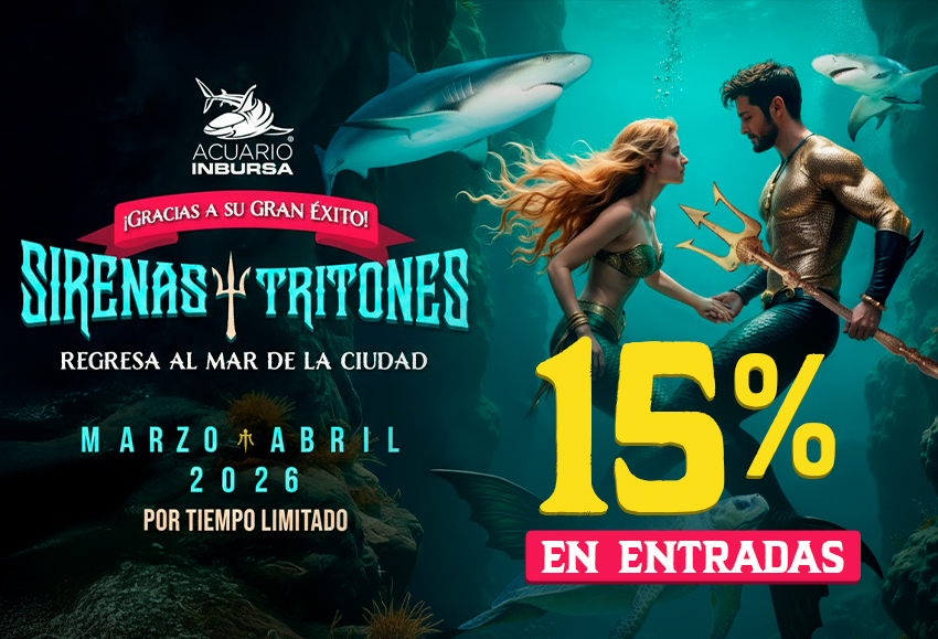 15% OFF en Acuario Inbursa y Acuario Interactivo.