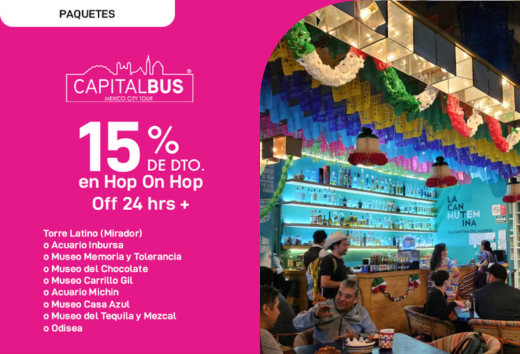 15% OFF en paquetes Hop On Hop Off 24 hrs