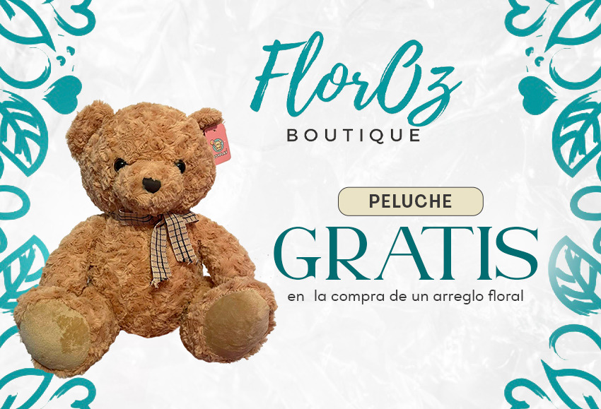 Un peluche GRATIS al comprar tu arreglo floral