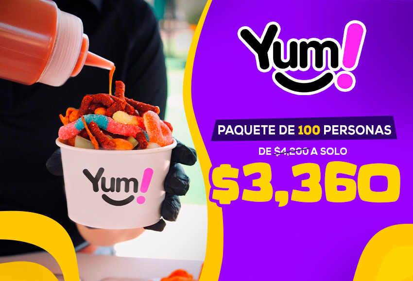 Paquete para 100 personas por solo $3,360