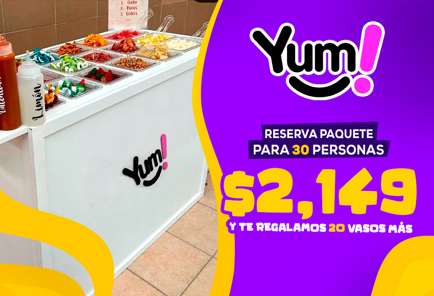 Paquete para 30 personas + 20 vasos GRATIS por $2,149