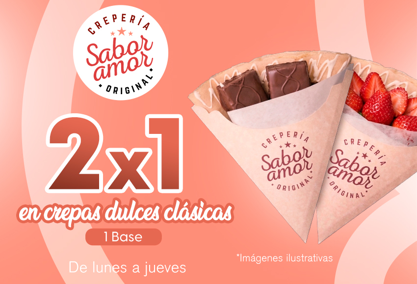 2x1 en crepas dulces clÃ¡sicas