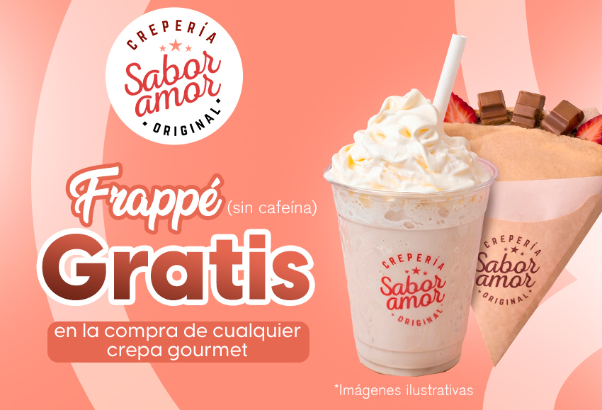FrappÃ© GRATIS en la compra de una crepa