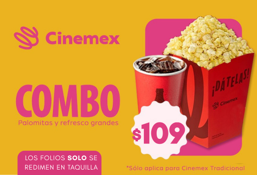 Combo grande palomitas por $109