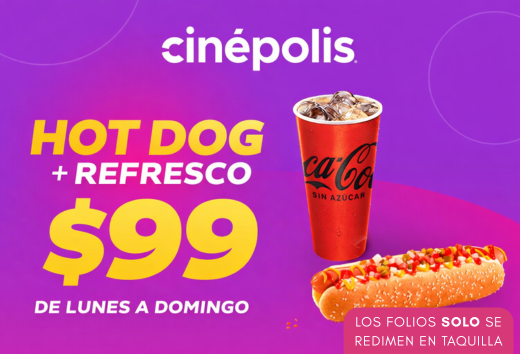 Combo hot dog por $99