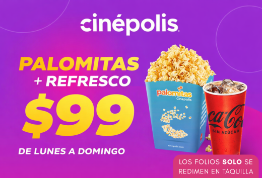Combo palomitas por $99