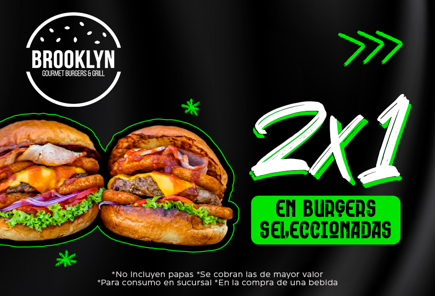 2x1 en Burgers seleccionadas