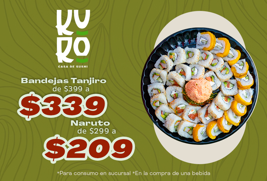 Bandejas Tanjiro a $339 y Naruto a $209