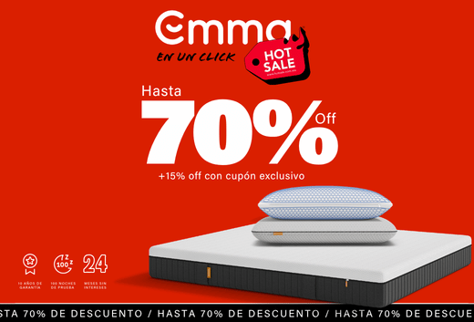 70% OFF + 15% OFF adicional a los descuentos en página