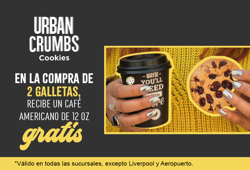 Compra 2 galletas y recibe un café americano GRATIS