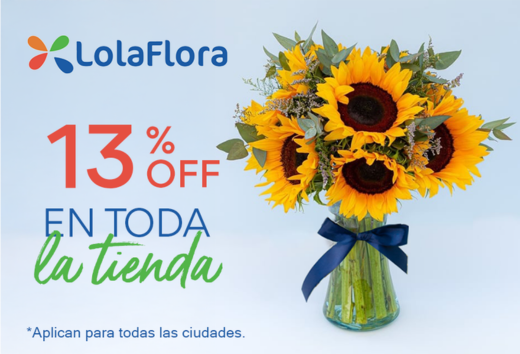 13% OFF en toda la tienda de Lola Flora
