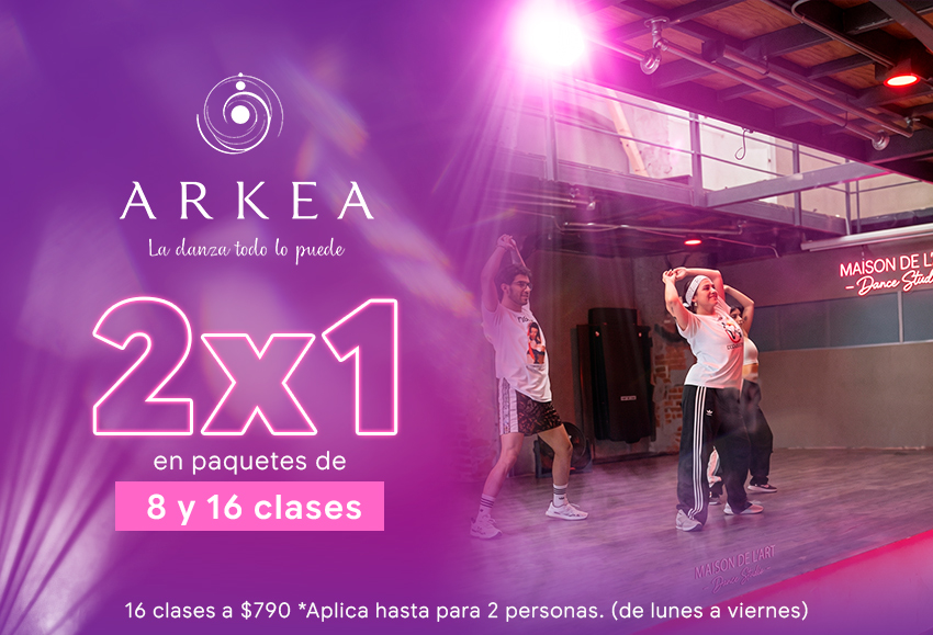 2x1 en paquetes de 8 y 16 clases