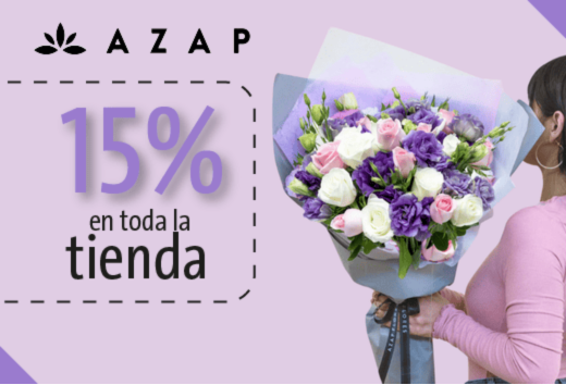 15% OFF en toda la tienda de Azap Flores